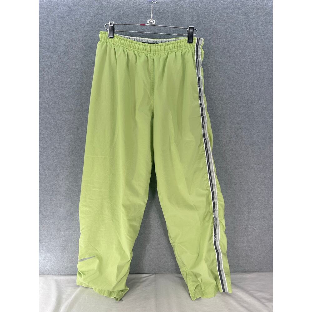 Nike Green Women's sz M Striped Pants Cargo Sweatshirt Lined Track Pants Y2K